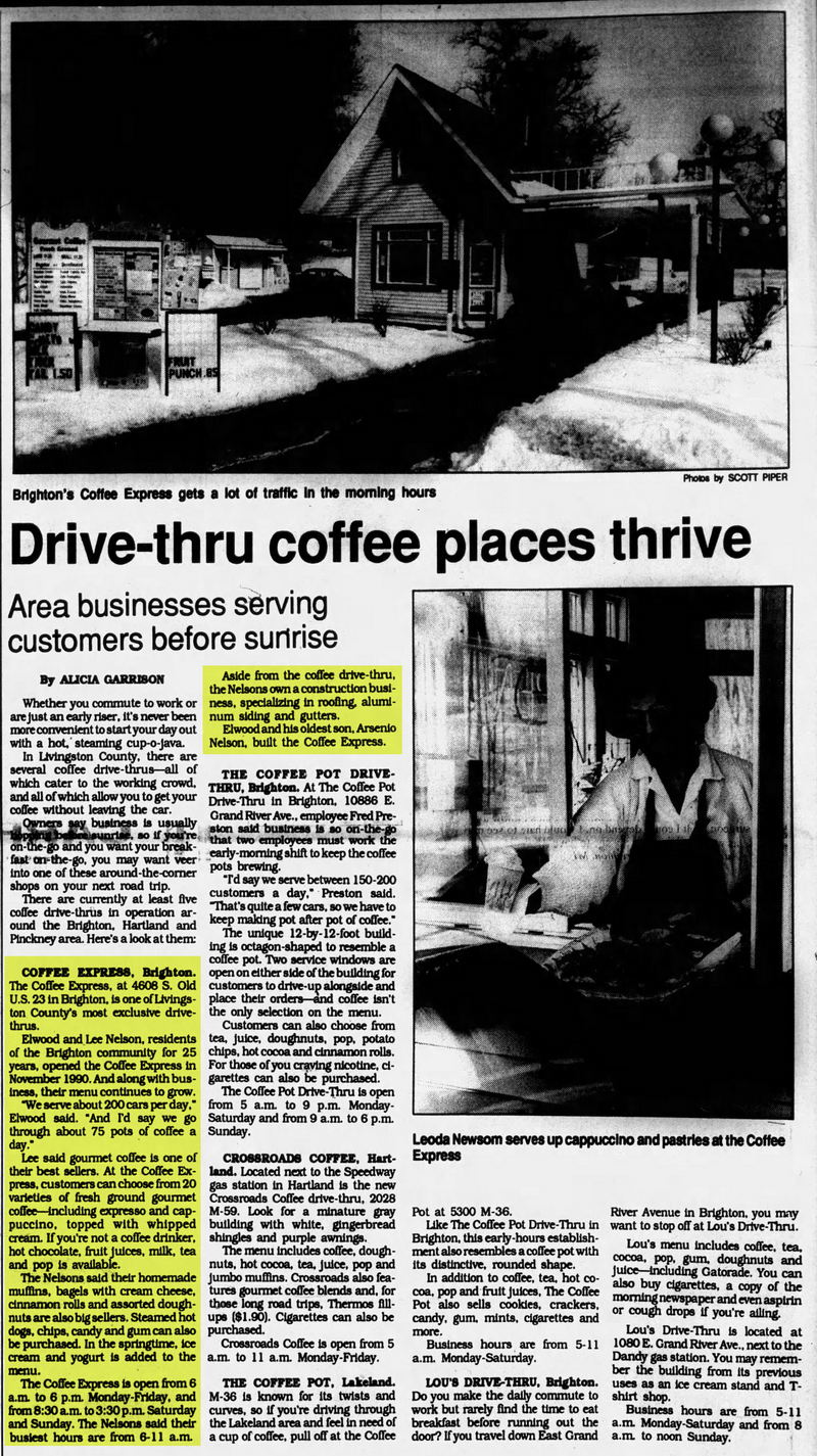 Coffee Express (Sandys Coffee Spot) - Mar 10 1993 Article